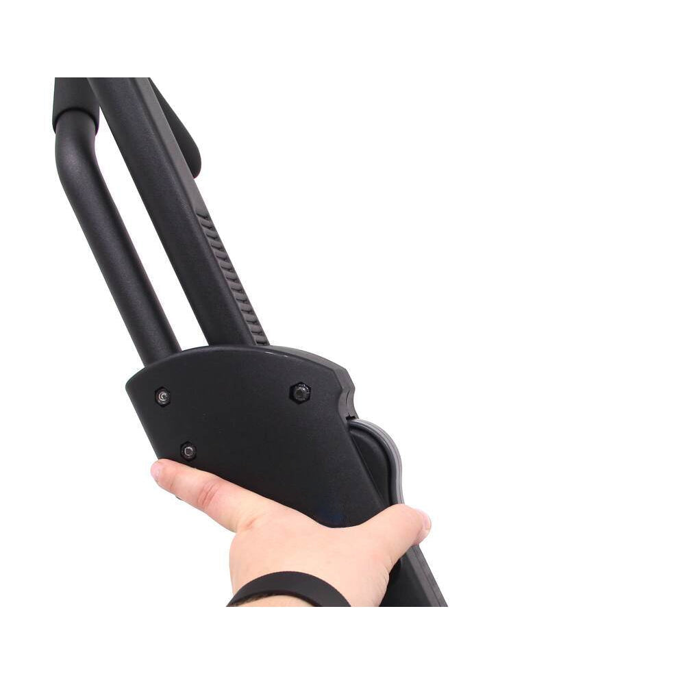 Black bike rack on a white background