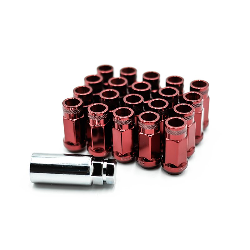 Wheel Nut Set (20+1 pcs) — Tuner in Red Chrome (19mm) | Superspeed Wheels