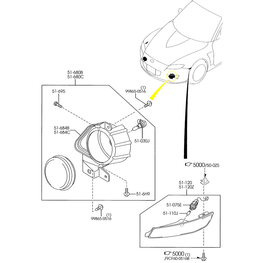 Fog Light (Right) | Mazda RX-8 (2004-2008)