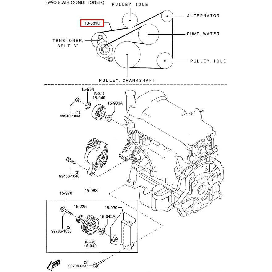 V-Belt | Mazda2 (2011-2014)